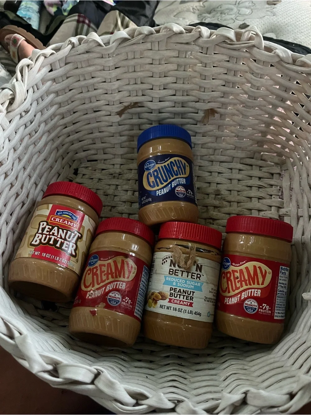 Variety Pack Creamy & Crunchy Peanut Butter Jars - Assorted (Red & Blue Caps)